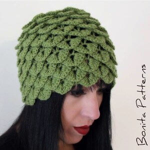 CROCHET PATTERN: Crocodile Dragon Stitch Cloche Permission to Sell Finished Product image 2