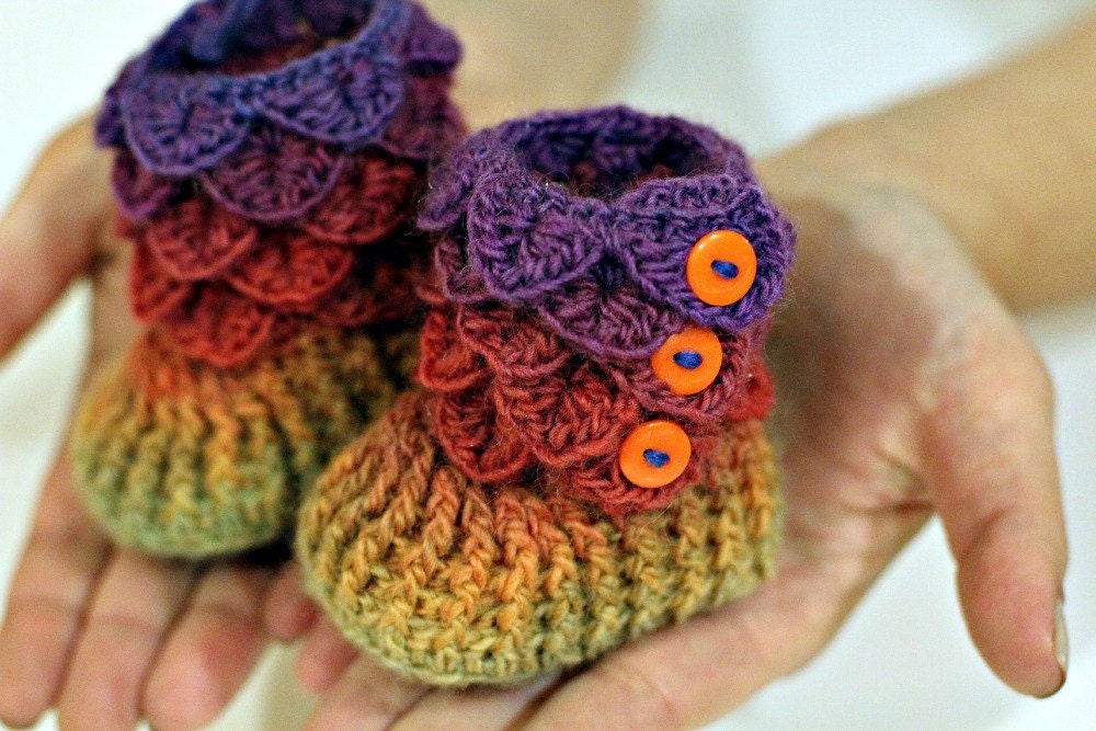 40 Dragon Scale Crochet Patterns: Unleash Your Creativity with Unique Designs! 13 Crochet Pattern Crocodile Stitch Booties (Baby Sizes)