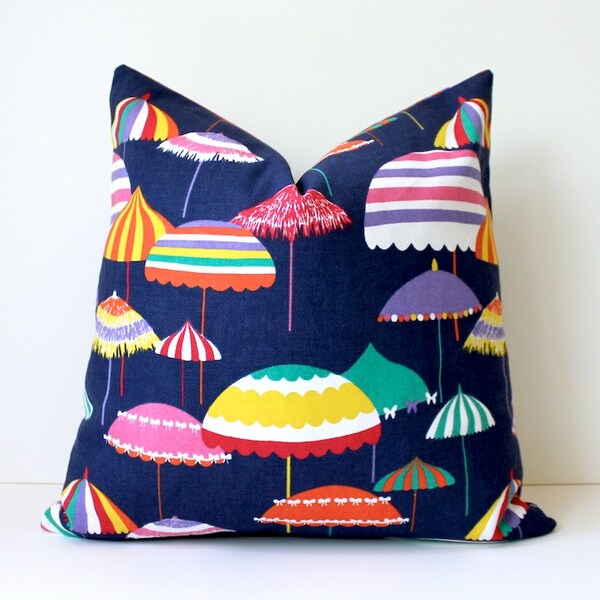 Hot Pink indigo green umbrella Decorative Designer Pillow Cover 18 Accent Cushion Tropical preppy purple red navy resort summer spring