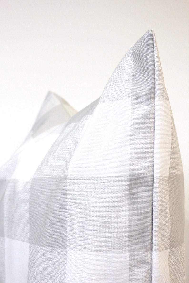 French Gray Check Designer Pillow Cover Accent cushion tartan Etsy