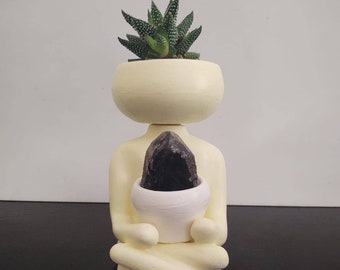 Meditating Planter / Yogi Planter / Handmade Planter / Concrete Planter / Succulent Pot / Desk Planter / Succulent Planter /  Yoga Planter