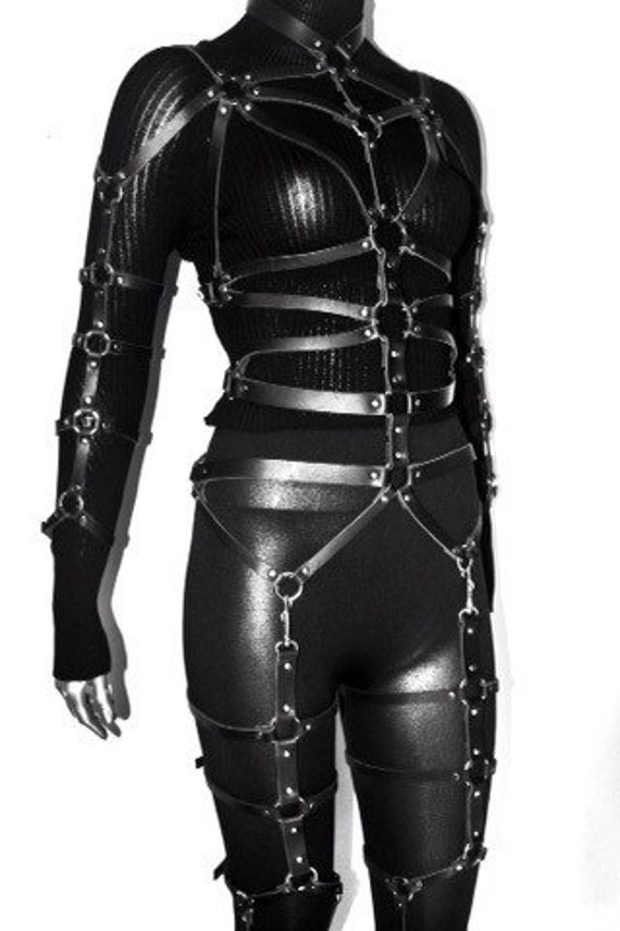 Full Body Harness Leather Harness Women Body Harnes Leather Etsy
