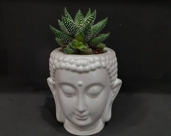 Buddha planter, mini planter, succulent pots, desk planter, planter for succulents, face pots, buddha, yoga planter,