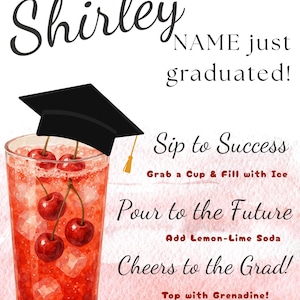 Shirley *Insert Name* Just Graduated! Shirley Temple Sign