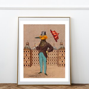 El Turista, Birds, fantasy Art, Giclees, Artprint, home decoration, wall decoration, fantasy Art, surreal