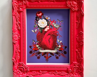 Dignity and Beauty, sacred heart framed, Valentine’s Day, wall decorations