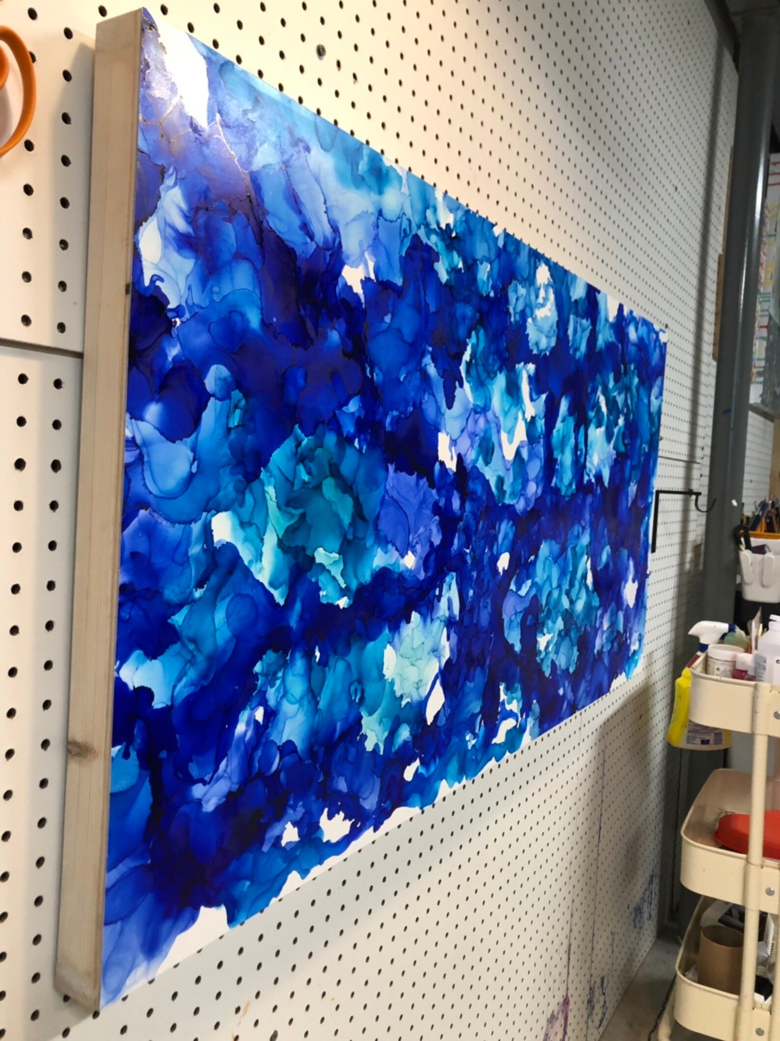 Original Abstract Alcohol ink Art Large wall Art Wood Etsy