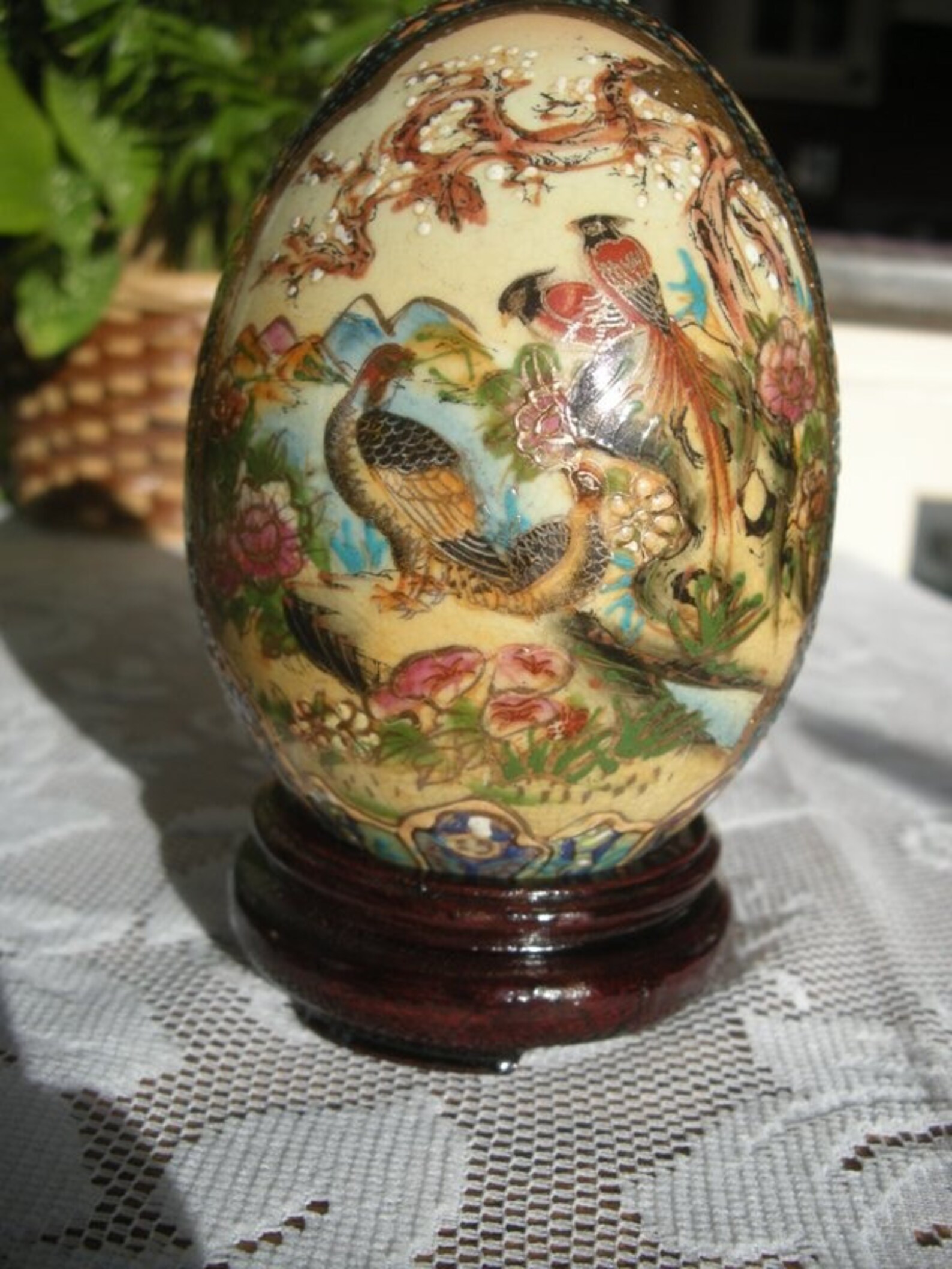Royal SATSUMA Porcelain Japanse Egg Decorated with Birds Etsy