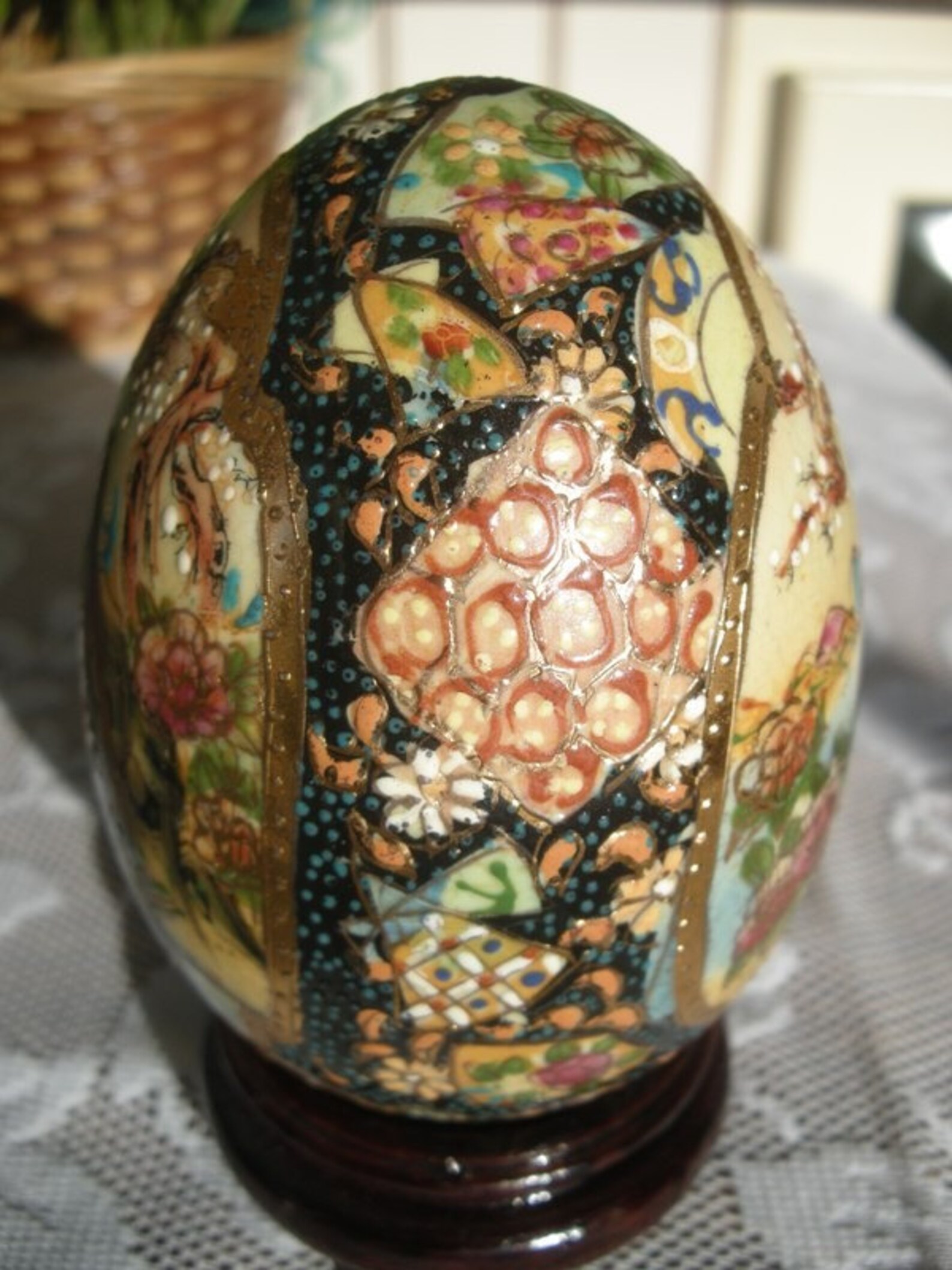 Royal SATSUMA Porcelain Japanse Egg Decorated with Birds Etsy