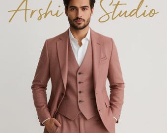 メンズ バーガンディ 3ピーススーツ | 高級ワインカラーブレザー