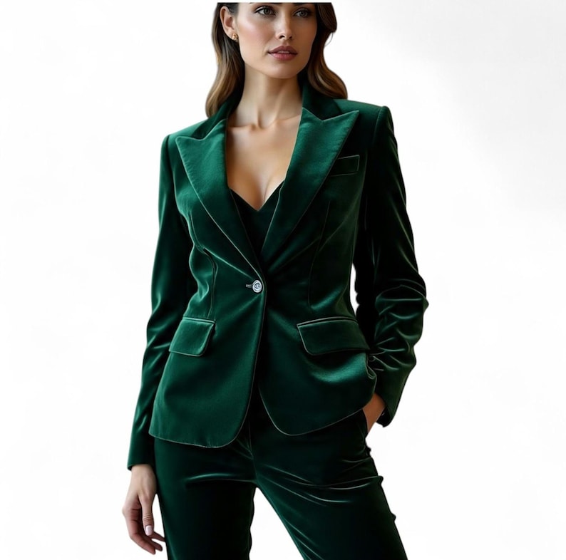 CUSTOM WOMEN SUIT
TAILORED FIT.  SATIN SUIT SET
ELEGANT & FORMAL.  WOMEN TUXEDO SUIT
MADE TO MEASURE,    White font
✔ All caps
✔ Top left corner
✔ Clean background area par lagao
✔ Shadow ya black outline for visibility