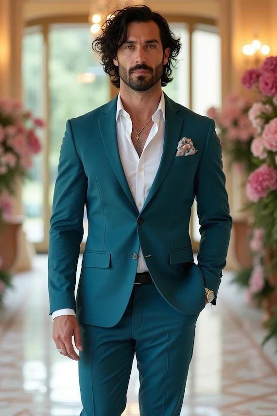 green emerald velvet dress LucMatton Men's Stylish Stretch Wrinkle-Free Dress Shirt Formal Long Sleeve Slim  Fit Button Down Shirts for Wedding Party Teal X-Large at Amazon Men's  Clothing store main image 0
