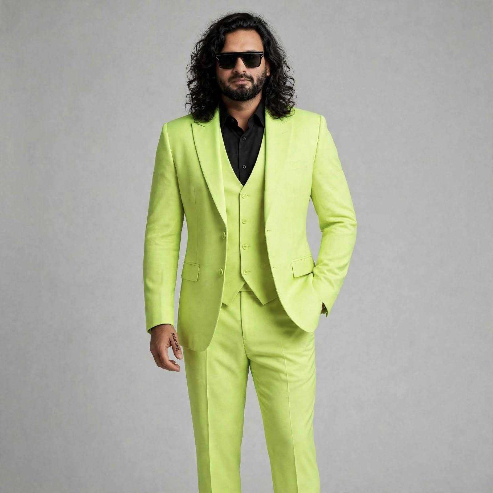 lime green dress suit Suits Floral tie