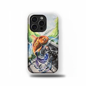 Japanese Koi fish Phone Case Carp Cover For iPhone 16 15 14 13 12 11 Plus Pro Max MagSafe Case, Samsung S25 S24 S23 S22 Plus Ultra