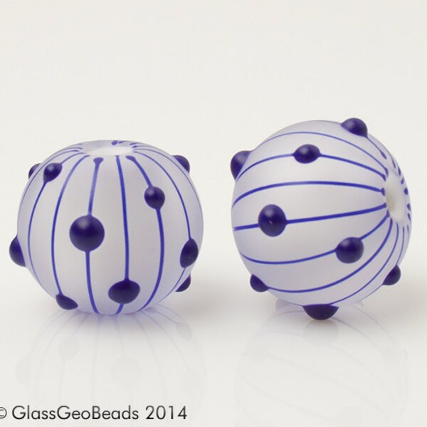 GlassGeoBeads - "Indigo pair"