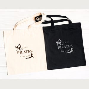 Pilates Girl Era Cotton Canvas Tote Bag: Fitness Gym Bag