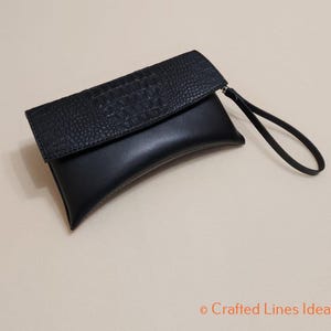 Leather Clutch Bag Pattern | DIY Minimalist Wristlet | 135 x 220 | Digital PDF