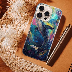 Funda para teléfono con diseño de tiburón ballena y pez para iPhone 16 Pro, 15, 14, 13, 12, 11, Samsung Galaxy S24, S23, S22, A16, A14, Google Pixel 9Pro, 9A, 8A, 7A