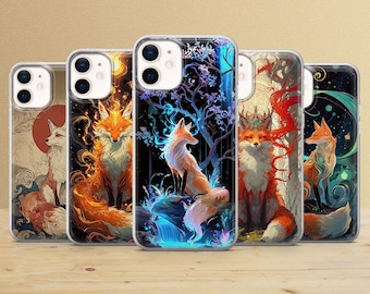 Fiery Fox Phone Case: Mystic Design, Soft TPU Gel Cover for Samsung, iPhone, Pixel