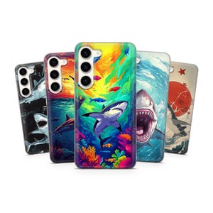 Funda para teléfono Shark Sea Ocean Cover para Samsung Galaxy S24, S23, S22, A16, A14, iPhone 16 Pro, 15, 14, 13, 12, 11, Google Pixel 9 Pro, 9A, 8A, 7A