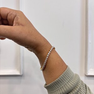 5,37 ctw Labor gewachsenes Diamant Tennis Armband in 585 Gold