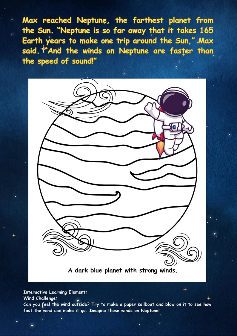 Solar System Coloring Storybook: Space Adventure Printable (PDF) - Etsy