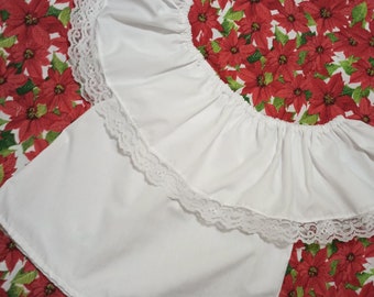 White Bomba blouse with lace (Jíbara or Campesina Blouse), Made to order.