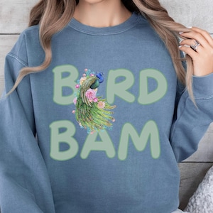 Gift for Mahjong Lovers, Bird BAM Sweatshirt | Unisex Garment-Dyed Cozy Top, Casual Wear, Mahjong Gift, Girls Night Out Tshirt, Game Lover