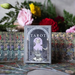 Witchy Gift for Spiritual Woman - Hand Drawn Tarot Deck - 22 Illustrated Major Arcana Cards -  Unique Indie Artist Tarot