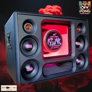 DIY  Bluetooth Speaker , 8&quot; Subwoofer, RGB Lights, Transparent Back Panel ,Mobile RGB Control