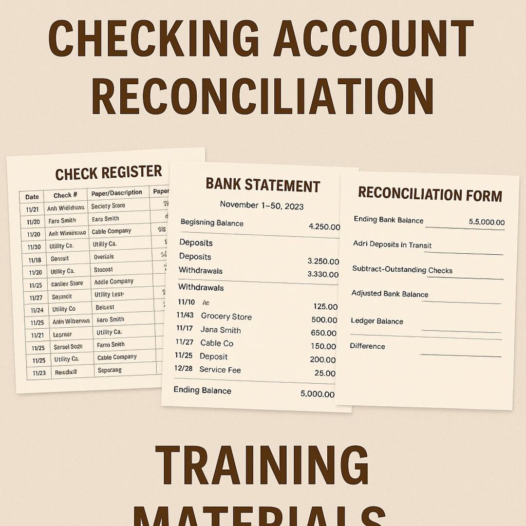 Manual Checking Account Reconciliation Learning Materials and Quiz W ...
