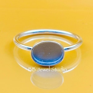 Sterling Silver Oval Bezel Ring Setting: DIY Resin & Cabochon Jewelry