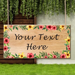 Personalised Wooden Hanging Plaque Garden Sign Summer House Shed Sign Home Decor Personalized Yard Signs Custom Garden Signs Door Sign