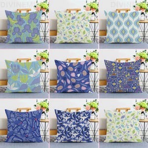 Purple Pillow Cases, Floral Throw Pillow, Summer Trend Cushion Cover, Decorative Purple Patio Pillow, Bedding Home Decor, Housewarming Gift