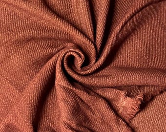 Walnut dyed, hand woven brown wool, 2/2 twill RT05