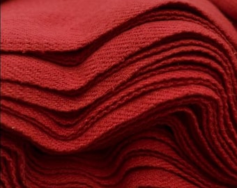 Madder dyed, hand woven wool, 2/2 twill RT02