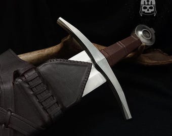 Double fuller sword with a scabbard, Type XIV according to Oakeshott (13 - 14th century)