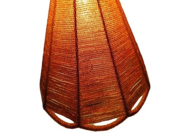 Vintage Amber Glass Diamond Quilt Hurricane Lamp Shade - Etsy