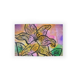 Blank Greeting Cards Set - Abstract Tropical Lily Print - Cards for Birthdays, Anniversaries, Thank Yous, and More - Original Artwork