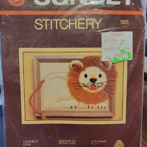 Vintage Sunset Stitchery LOVABLE LION 585 Never Opened!