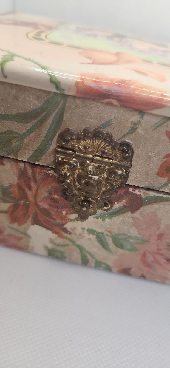 Victorian Ladies Dresser Trinket Box With Poppies, Vi - Gem