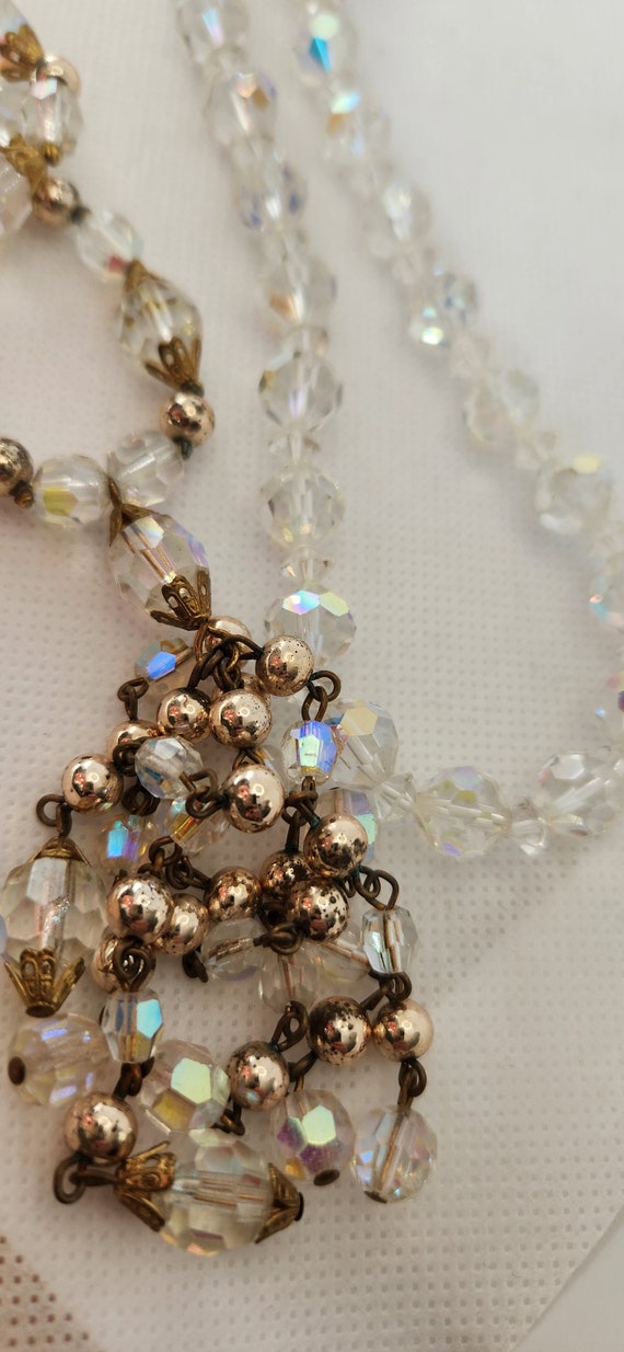 2 Vintage Antique Crystal Necklaces Stunning Fun, 