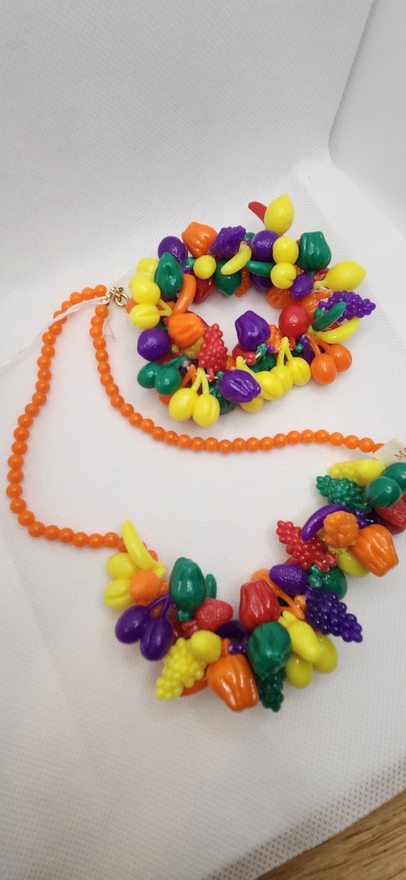 Fruity Fruit Salad Retro Fun and Funky Necklace an