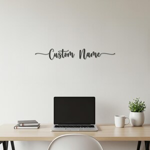 Custom Name Metal Sign, Personalized Script Name Sign, Modern Wall Name Decor, Minimalist Lettering, Custom Office Wall Art, Gift for Home