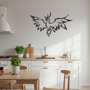 Phoenix Metal Wall Art Decor, Firebird Wall Sculpture, Mythical Bird Wall Hangings, Metal Wall Art, Bird Wall Decor, Gift for Bird Lovers