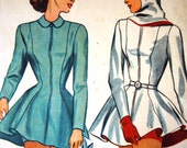 VORBEHALTEN Jahrgang 1940er Jahre Einfachheit Skaten Kleid Kapuze Schnittmuster B 32