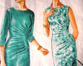 RESERVED Vintage Style 1960s Wiggle Feature Dress Side Pleat Bust 38 Rare Sewing Pattern