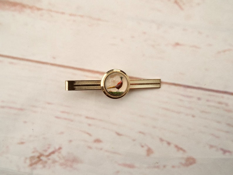 Pheasant Tie Clip Game Bird Gold 1960s Country Hunting Gift Stratton Tie Clip Men/'s Tie Clip