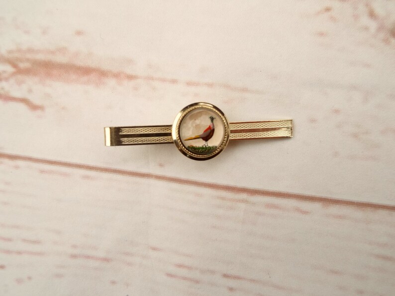 Pheasant Tie Clip Game Bird Gold 1960s Country Hunting Gift Stratton Tie Clip Men/'s Tie Clip