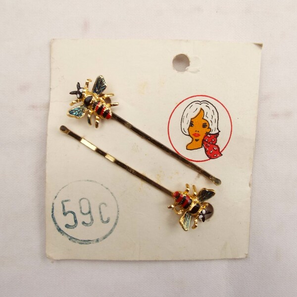 Bee Hair Slides - Honey - Bumble - Original Vintage